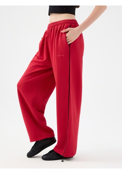 Baggy Fit Kadın Eşofman Altı Kırmızı