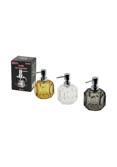 Şeffaf Renkli Akrilik Sıvı Sabunluk Prizma Tasarımlı 180ml 000 Açık Krem