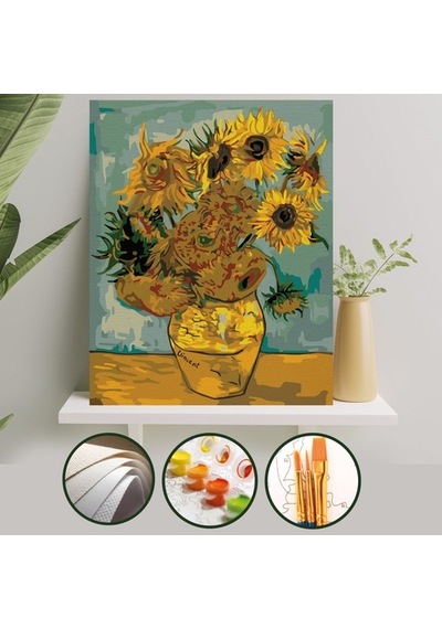 Sayılarla Boyama Tuval Seti 40X50 Cm - Ayçiçekleri