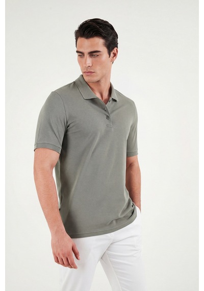 Buratti Pamuklu Regular Fit Düğmeli Erkek Polo Yaka T Shirt 5902127 Haki