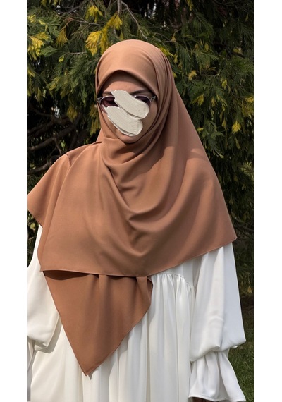 Qalortex Scarf Pamuklu Organik Modal Eşarp-karamel