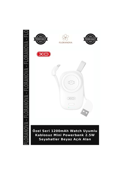 Özel Seri 1200mah Watch Uyumlu Kablosuz Mini Powerbank 2.5w Seyahatler Beyaz Açık Alan Diğer