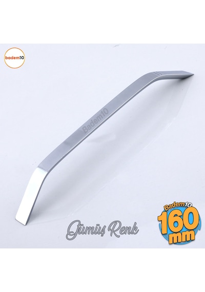 Şahin Krom Gümüş Metal Kulp 160 Mm - 16 Cm Mobilya Çekmece Mutfak Dolabı Dolap Kulpları Kulbu Kulpu Krom