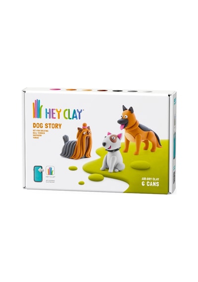 Hey Clay Hava İle Kuruyan Kil 6'lı Kutu - Köpek Hikayesi Shepherd, Bull Terrier, Yorkie
