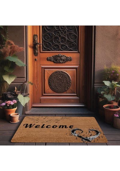 Valerine Life Müzik Aşkı Welcome Kapı Önü Paspası 45x70cm