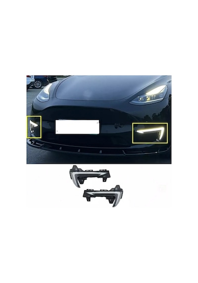 Autogp Tesla Model Y Sis Farı Drl Led Lambası Ledli Agp-sm-tl-2115