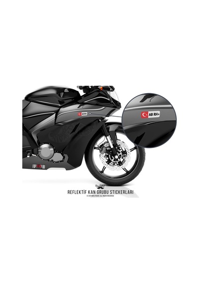 Mr.Sticker-Bt07 Reflektif Ab Rh Pozitif + Kan Grubu Etiket Seti