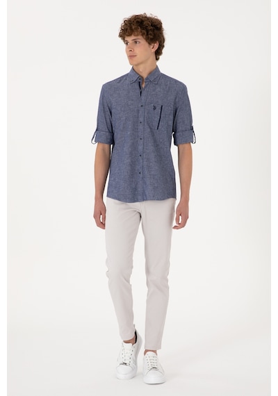 U.s. Polo Assn. Erkek Lacivert Gömlek Desenli 50300226-vr033 Lacivert