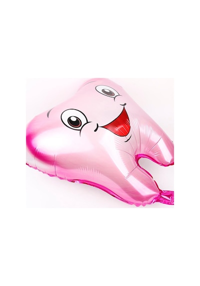 1 Adet Kız Pembe Diş Şeklinde Folyo Balon Ilk Diş Buğdayı Balonu