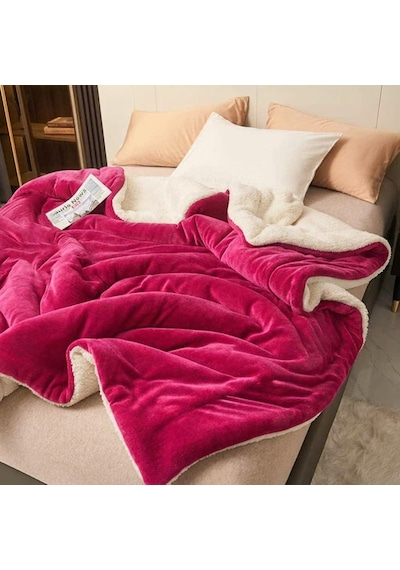 Sherpa Polar Battaniye Çift Taraflı Çift Kişilik 220x240 Cm Fuşya