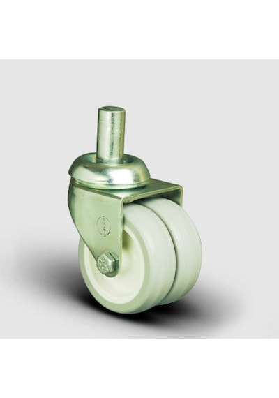 ET03ZKC50 Oynak Pimli Çiftli PVC Tekerlek Çap:50 Sanayi