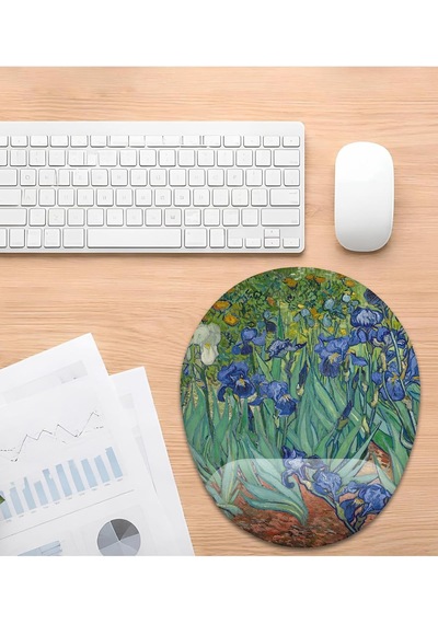 Van Gogh İrisler Bilek Destekli Mouse Pad Çok Renkli