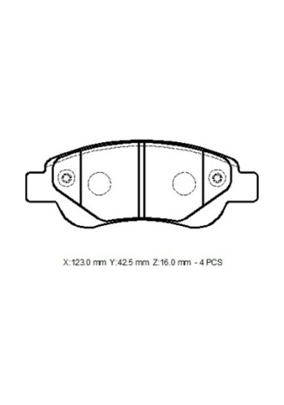Peugeot 107- 06/14 Ön Fren Balatası Disk 123x42,7x16 Bramax