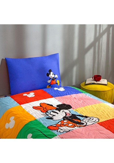 Disney Minnie & Mickey Standart Pamuk Nevresim Takımı, Çok Renkli, Tek Kişilik