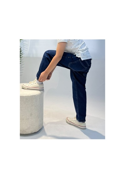 Eseclass Çocuk Denim Pantolon Relaxed Kalıp Jean Pantolon Lacivert Lacivert