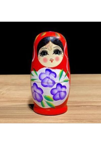 Sevgiliye Özel Günlere Hediye Dekoratif Süpriz  5 li Kırmızı İç İçe Geçen Ahşap Matruşka Bebek A75