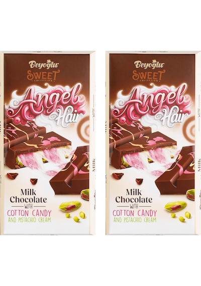 Beyoğlu Angel Hair Pişmaniye Ve Antep Fıstık Dolgulu Sütlü Çikolata 170 Gr. X 2 Adet