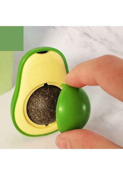 Avokado Kedi Nanesi Topu Yapışkanlı Kedi Otu Oyuncağı, Kedi Eğlence Topu