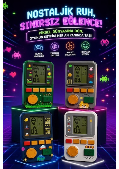 Oyun Kolu Atari Joystick Tetris Gameboy Gc017 Lacivert