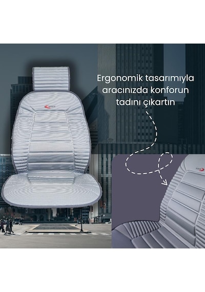 Space Oto Minder Premium001 Özel Tasarım Tüm Araçlara Uyumlu Koltuk Minderi 2'li Set