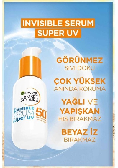 Garnier Ambre Solaire Invisible Süper Uv Günlük Güneş Koruyucu Serum Spf50 30 Ml Sku: Smg8690010457158 Açık Bej Garnier Ambre Solaire Invisible Süper Uv Günlük Güneş Koruyucu Serum Spf50 30 Ml Sku: Smg8690010457158 Açık Bej