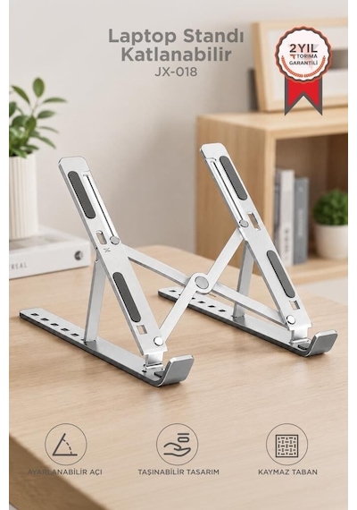 Özel Seri Bilgisayar Tutucu Tablet Çalışma Masası Laptop Standı Jx18 Gümüş