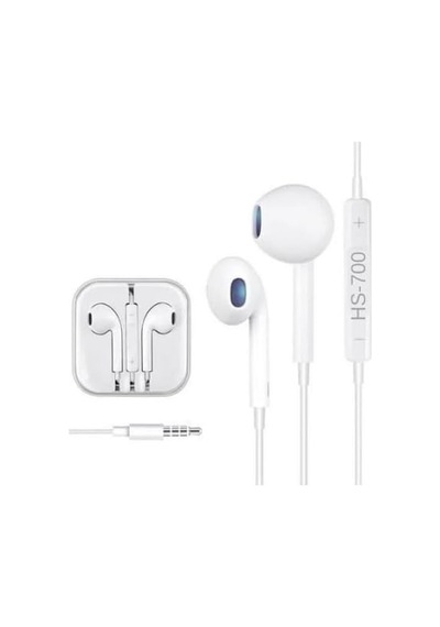 Mikrofonlu 3.5mm Genel Model Kulaklık Beyaz Hs-700