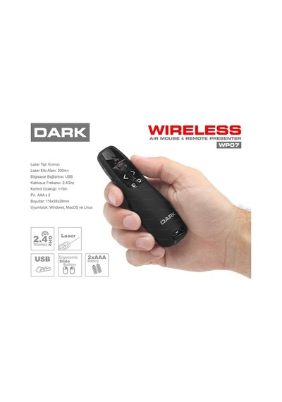 Dark Dk-Ac-Wp07 Kırmızı Lazerli Kablosuz Presenter
