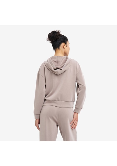 Lescon Bej Kadın Fermuarlı Kapüşonlu Sweatshirt 26n-2101