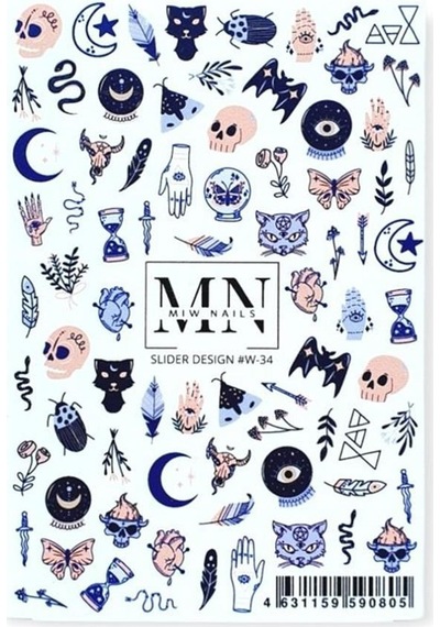 Nail Art Slider Stiker Gelin Detayları W34