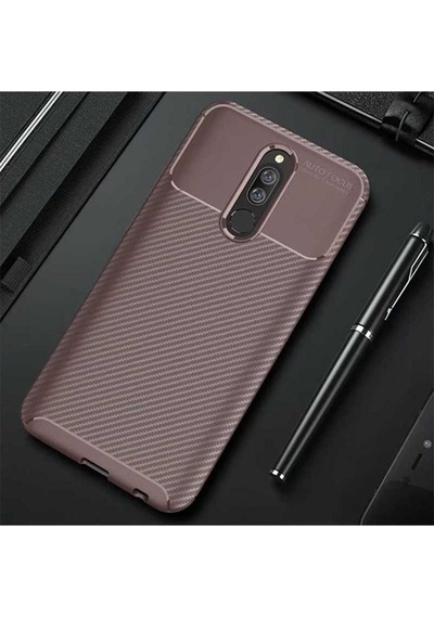 Xiaomi Redmi 8 Kılıf Zore Negro Silikon Kapak Kahverengi