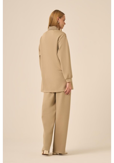 Ftz Women Kadın Scuba Spandex Takım Beige 31278 Beige