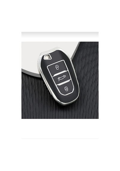 Gma Keys Peugeot 208 308 508 2008 3008 5008 Rifter Nano Anahtar Kılıfı Siyah Gümüş Silver Renk 1.ci Kalite