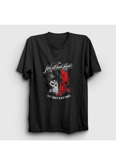 Presmono Unisex Jekyll Hyde Five Finger Death Punch T-shirt Siyah