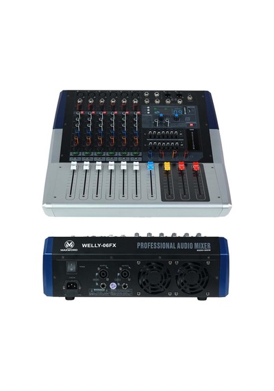 Maxword Welly-06fx Power Mixer 2x800w 6 Kanal 2x7 Bant Ekolayzır 99 Dsp Efekt
