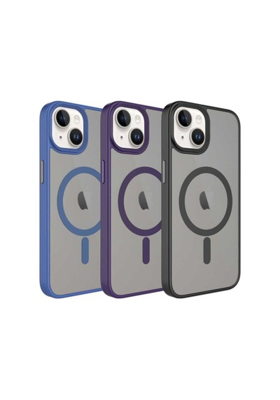 Apple Uyumlu iPhone 14 Kılıf Mat Arka Yüzey Wireless Şarj Özellikli Zore Flet M-safe Kapak Pembe
