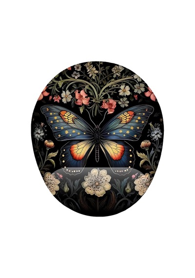 Siyah Kelebek Tasarım Bilek Destekli Mouse Pad