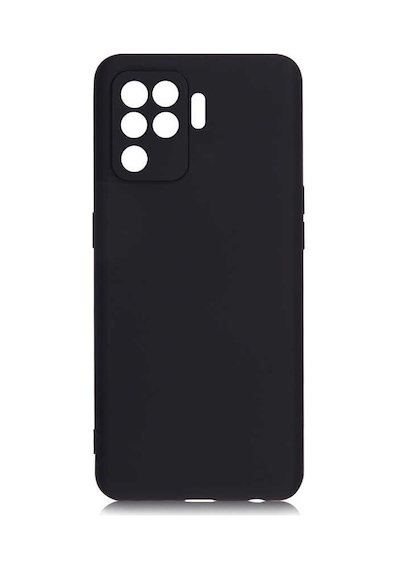 Kilifone - Oppo Uyumlu Reno 5 Lite - Kılıf Mat Renkli Esnek Premier Silikon Kapak - Siyah