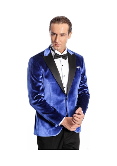 Wessi Kafide Lacivert Slim Fit Erkek Smokin Ceket Lacivert