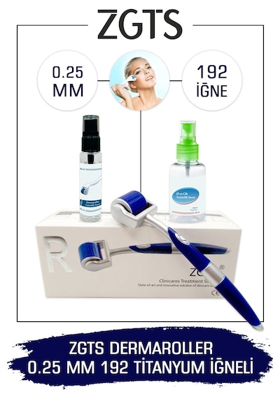 Zgts Blue Line Dermaroller 0.25mm Titanyum 192 Iğneli Derma Rolle