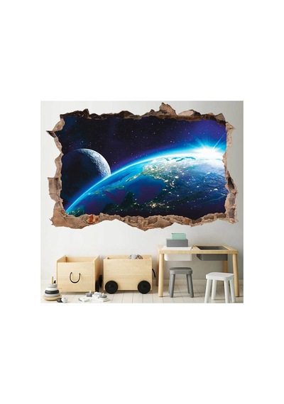 Uzay Temalı Full Hd Baskı Modern Duvar Sticker