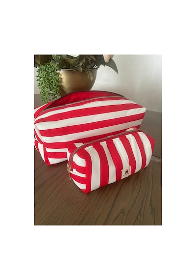 2 Li Takım Airwrap Ve Tüm Saç Şekillendiriciler İçin Uygun Ve Makyaj Çantası Kırmızı