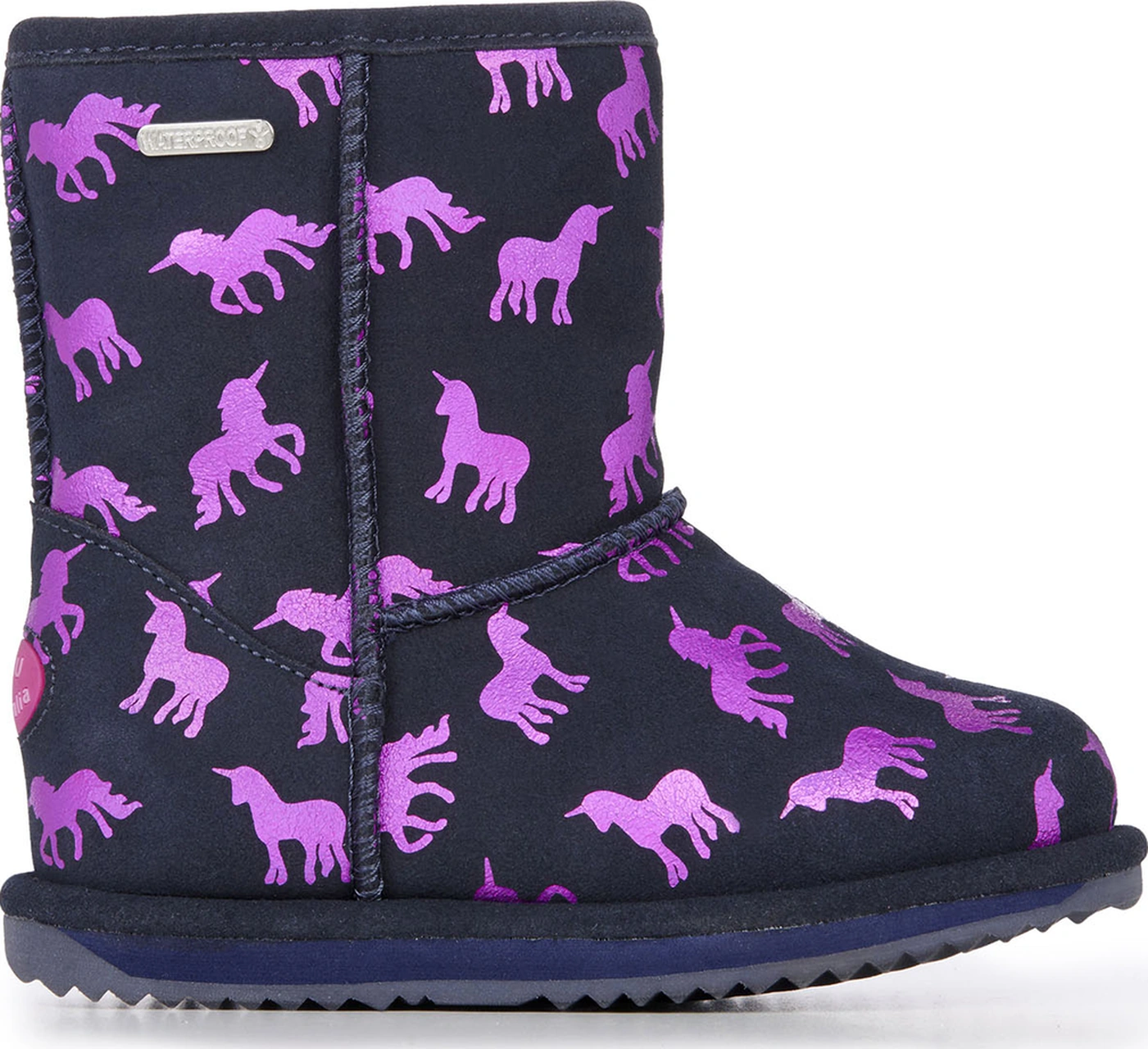 Emu Australia Emu Australia Rainbow Unicorn Brumby Unisex Çocuk Siyah Bot 4900 Pembe