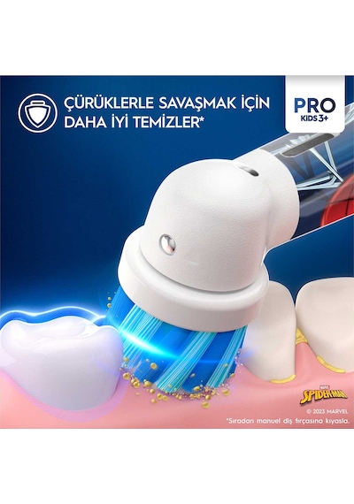 ORAL B Vitality Pro Spiderman Özel Seri Çocuklar İçin Şarj Edilebilir Diş Fırçası D103
