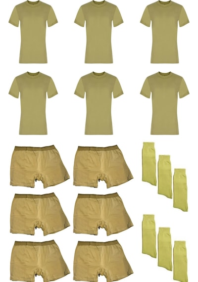 Seher Yıldızı 6'lı Paket Asker Fanila-boxer-çorap Set Bedelli-acemi 001