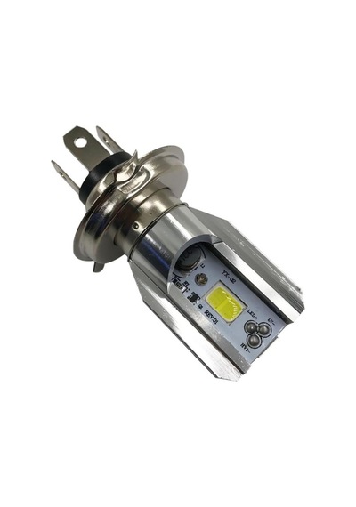 H4 Ba20D Dc 12V 6500K Cob Led Motosiklet Beyaz Işın Far Ampul