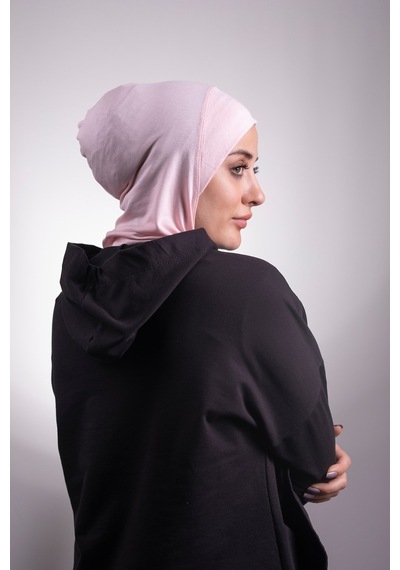 Hürrem Bone Pudra Pratik Hazır Geçmeli Bone Viskon Kumaş Hijab Spor 2106_06 Pudra
