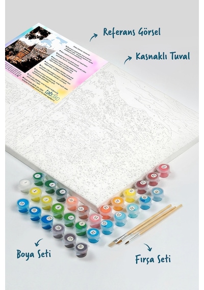 Sayılarla Boyama Seti 40 X 50 Cm Tuval Şasesine Gerili İstanbul Güzelleri