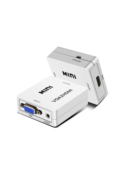 Mini VGA to HDMI Çevirici Dönüştürücü Adaptör Ses Destekli