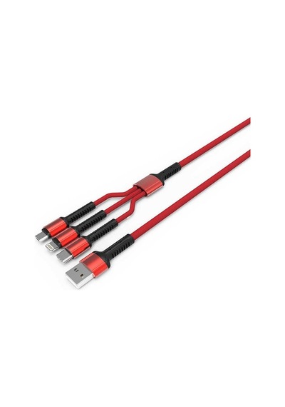 Zore Lc93 3 In 1 3.4A Micro+Lightning+Type-C Usb Kablo 1.2M